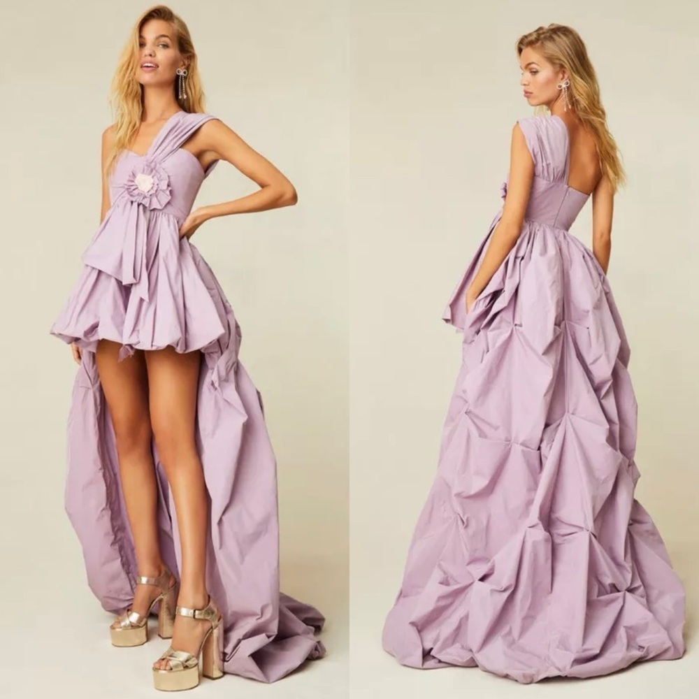 LoveShackFancy Adair High Low Taffeta Maxi Dress In Purple Size 12/XL Prom - Picture 1 of 10